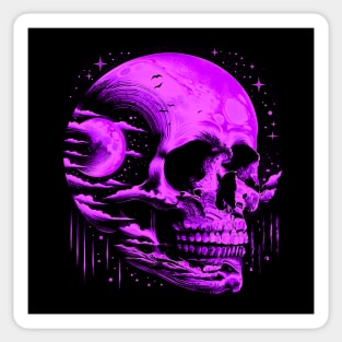 Aesthetic Skull | Moon Skull | Lunar Skull | Purple Skull Sticker